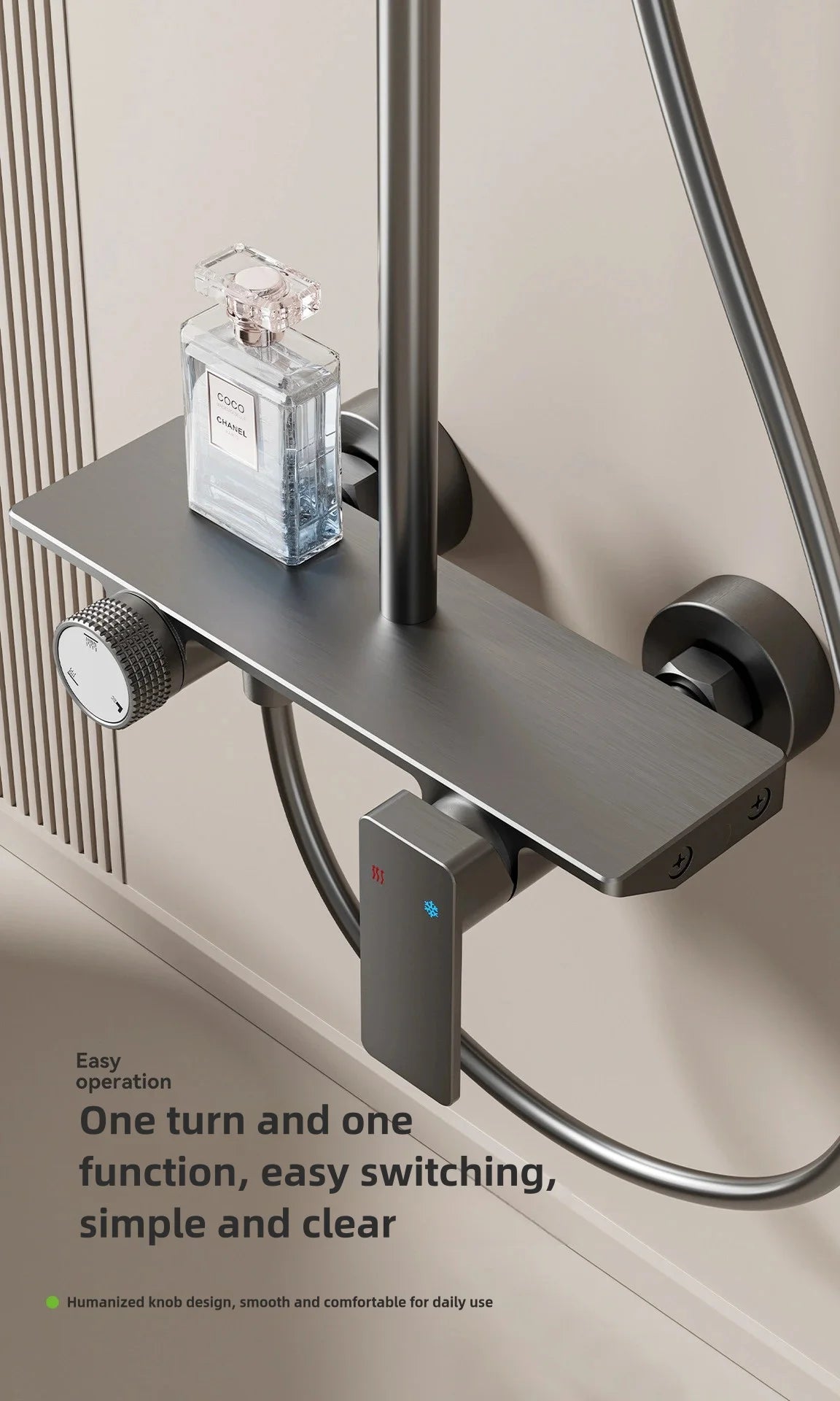 Gray Bathroom Shower Set Rainfall Shower Faucet Set Apartment Hotels Household multifunctional Split Bathtub Showers