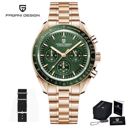 PAGANI DESIGN 2025 New Moon Watch For Men Quartz Multifunction Chronograph Sports Mens Watches Top Brand Luxury Sapphire Mirror