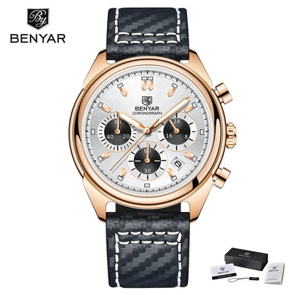 BENYAR 2024 New Watches Men Luxury Brand Chronograph Male Sport Watches Waterproof Stainless Steel Quartz Watch Relojes Hombre