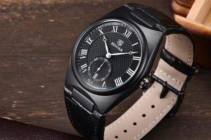 BENYAR Men's Watches Retro Dial Quartz Watch For Men Luxury 40MM Military Leather Original Watches Waterproof Clock Reloj Hombre