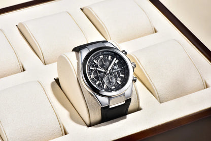 2025 New BENYAR Men's Watches Top Brand Luxury Watch For Men Chronograph Quartz Wristwatch Clock Waterproof Leather Reloj Hombre