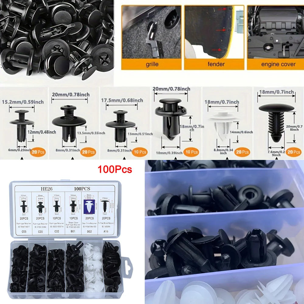 Auto Fastener Clip Mixed Car Body Push Retainer Pin Rivet Bumper Door Trim Panel Fastener Kit Car Clips Box or Bag packaging