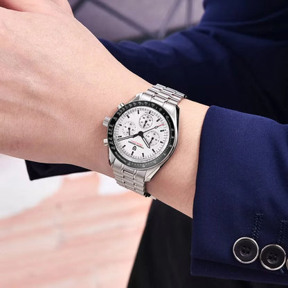 PAGANI DESIGN 2025 New Moon Watch Retro Luxury Quartz Watches For Men Stainless steel Luminous waterproof Sport Chronograph Man