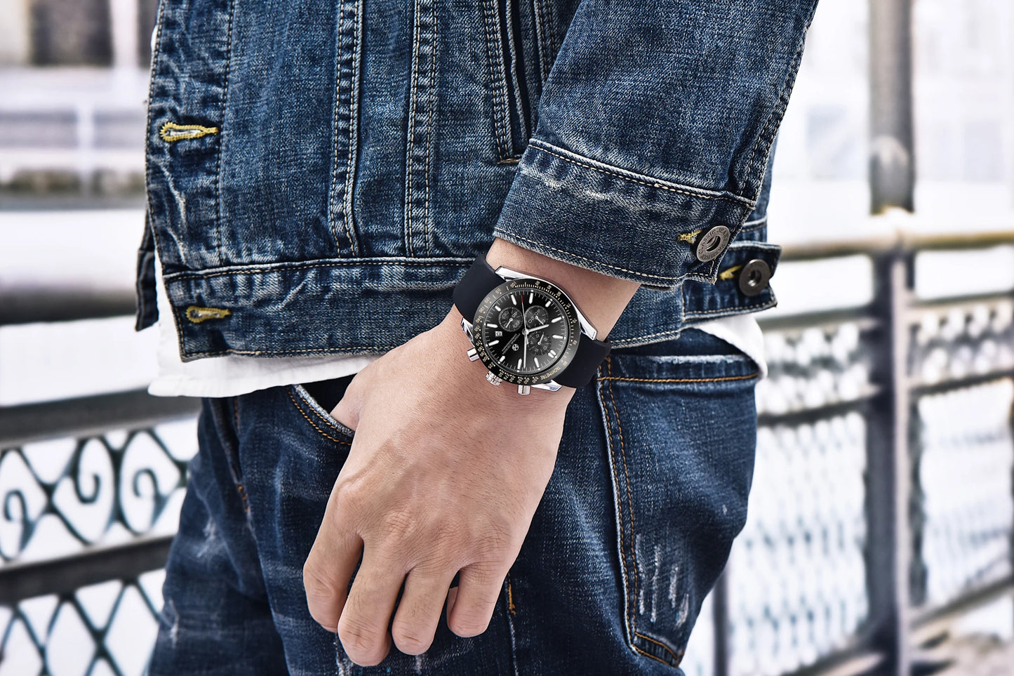 PAGRNE DESIGN Quartz Watches Multi functional chronograph 44mm Fashionable men's watch PAGANI DESIGN Extended Brand PG5140