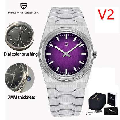 PAGANI DESIGN 2025 New VJ21 Fashion Man Quartz Watch V2 Sapphire 10Bar Waterproof Thin 7MM Luminous C3 Upgrade reloj hombre