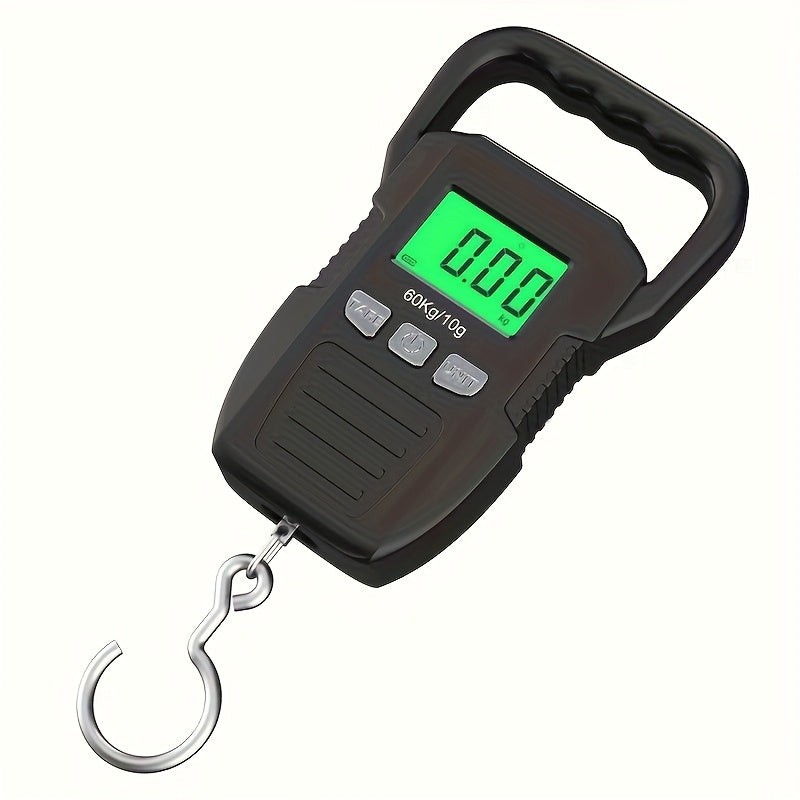 CYCG Heavy-Duty Digital Hanging Scale 132lb/60kg with Large Handle & Backlit LCD Display, /Plastic Construction, 0.01lb/0.01kg Precision, Large Capacity Weight Scale for Luggage, Fishing, Postal, Laboratory, Gym, Construction