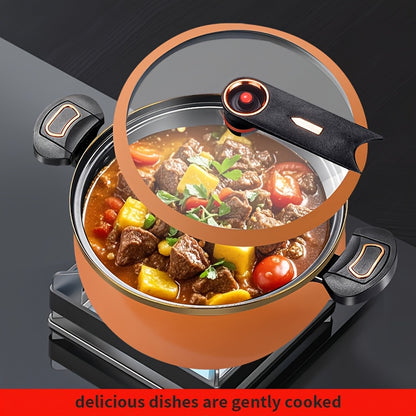 A 7L Large Capacity Multifunctional Soup Pot, 26Cm/10In, Suitable for Cooking And Stewing, Compatible with Gas And Induction Cookers.
