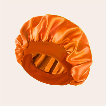 Women'S Satin Bonnet 2023, Elastic Band Hair Hat for Curling and Straight Hair, Wide Brim Sleep Cap, Bath Cap, Dry Hair Cover, 100% Polyester, Oil-Free, Comfortable Fit