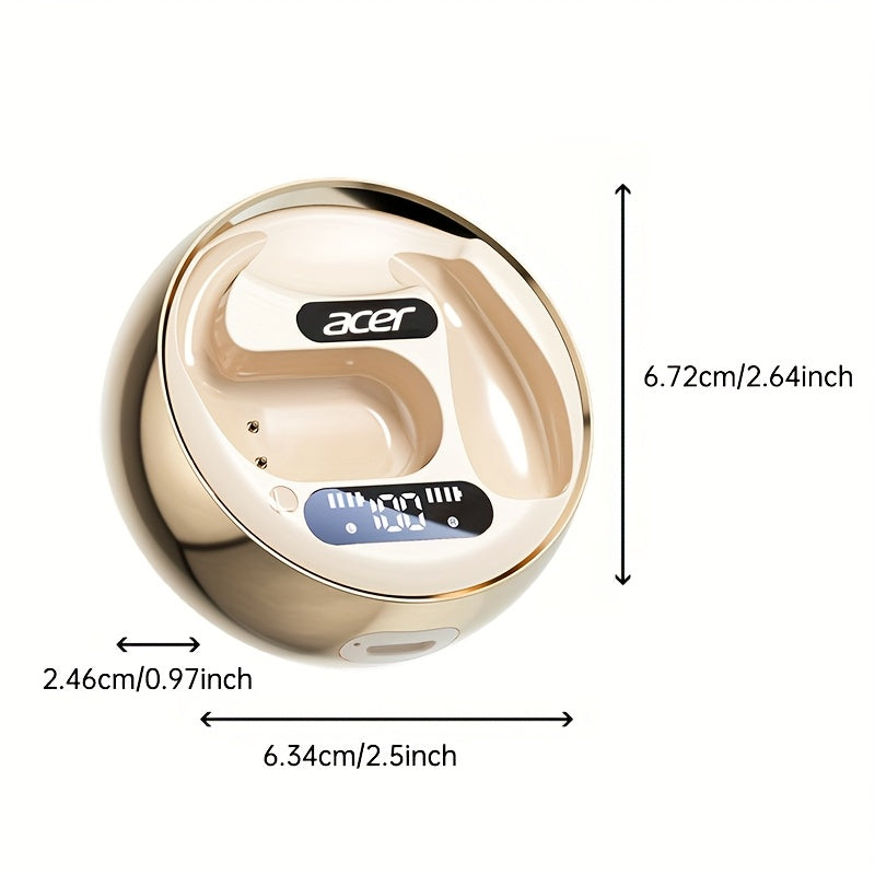 Auscultadores sem fios Acer OHR510 Pure Bass Sound - Novo modelo com design supra-auricular, bateria de longa duração e som de alta qualidade para desporto.