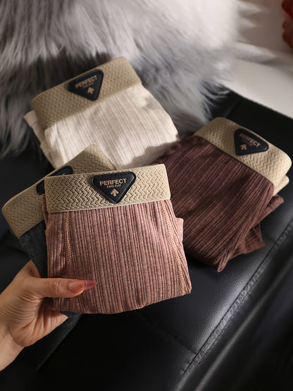 4pcs Men's Cotton Boxer Briefs - Breathable Soft Underwear with Elastic Waistband & Geometric Pattern, Multi-Color (Beige/Navy/Dark Grey/Light Brown) - Plus Size Youth & Adult Casual & Running Shorts - Machine Washable Light