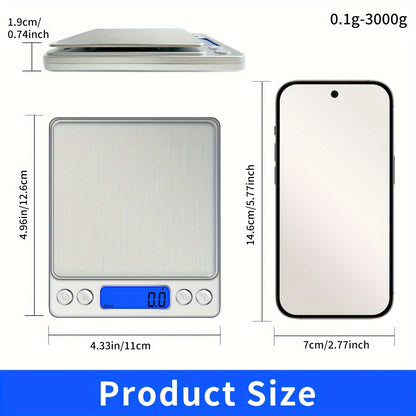 High Precision Digital Kitchen Scale - Stainless Steel, Grams & Ounces, Compact Design for Cooking, Baking & Meal Prep, Perfect for Apartments & Dorms, Back-to-School Essential (Battery Not Included), Appliances for Kitchen