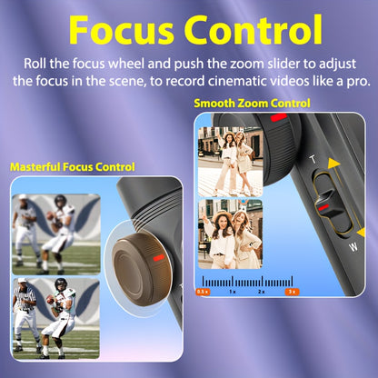 AOCHUAN Smart X Pro 3-Axis Stabilized Phone Gimbal Kit with AI Smart Control, 7-Color RGB Fill Light, OLED Display, Extendable Pole, 360° Rotation, Foldable Design, Long Battery Life, Professional Vlogging & Outdoor Shooting