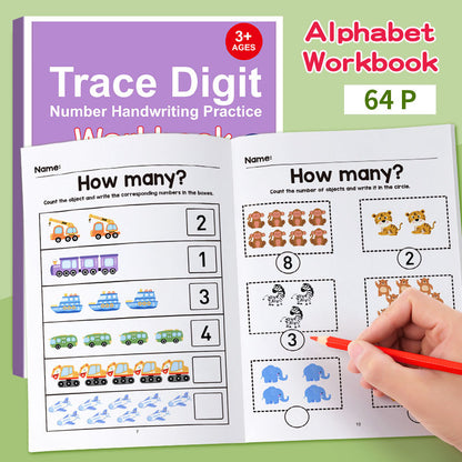 64-Page Math Workbook: & Kindergarten Number Practice Book with Tracing, Writing & Coloring Activities - Interactive Early Learning Workbook for, Curriculum (Numbers 0-100, Counting Games)