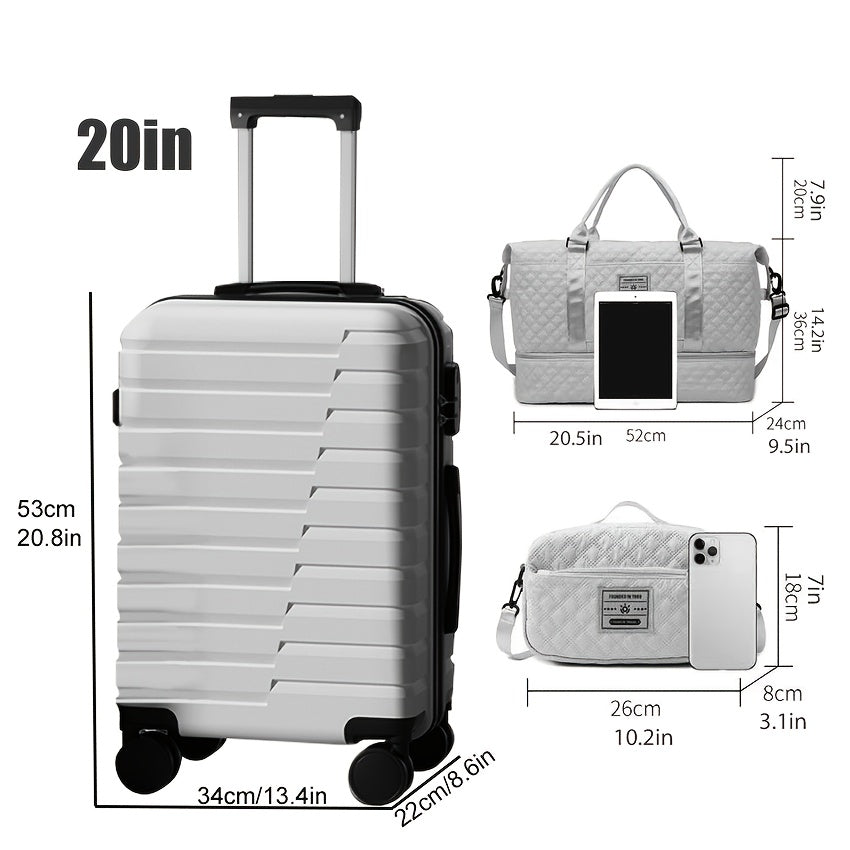 3pcs Set 20inch Travel Suitcase +Travel Bags+Toilet bag New Model Luggage Bag Durable and Suitcases Carry on Luggage, Luggage for Travel, Luggage Set, Luggage for Women, Luggage Set for Women, Expandable Carrier Set, Travel S