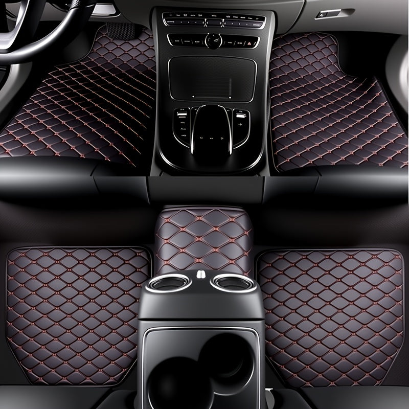5pcs Luxury Car Floor Mats, All-Season Universal Fit, Easy to Clean, Anti-Slip, for Sedan, Truck & SUV Interior Protection