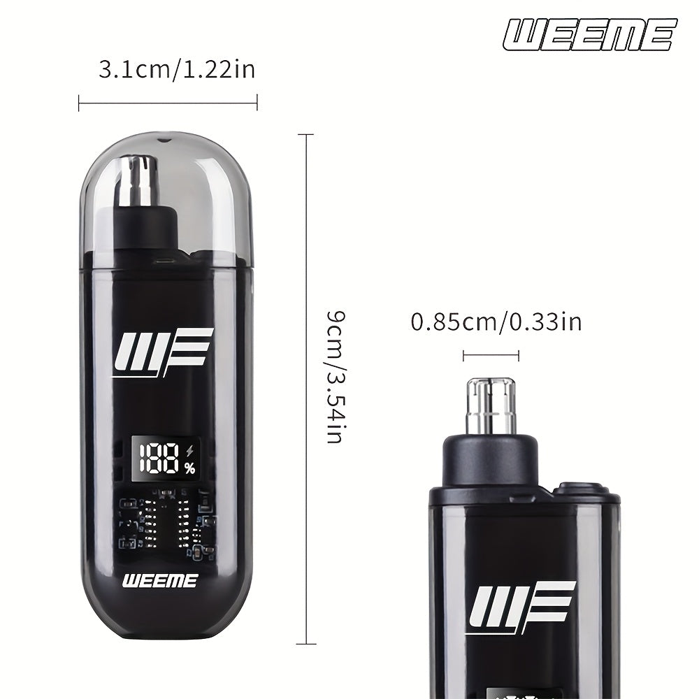 WEEME Men'S USB-Powered Ear & Nose Hair Trimmer with LCD Display, Rechargeable Battery, Ergonomic Design for Precise Trimming, Ideal Gift for Father'S Day, Birthday