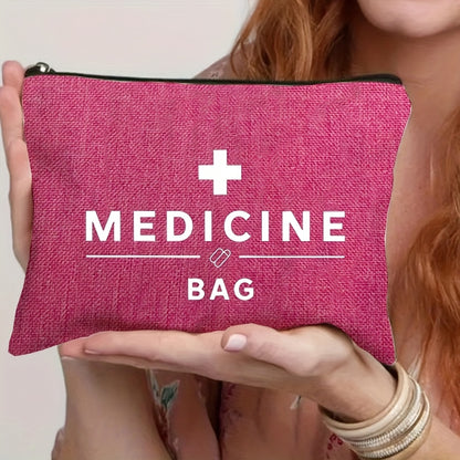 Women'S Makeup Organizer Bag - Zippered Cosmetic Case with Medicine-like design, Lightweight Travel Toiletry Bag for Women, Makeup Brushes, Lipsticks, Essentials - Perfect Gift for Nurses, Teachers, Travelers - Elegant Pink M