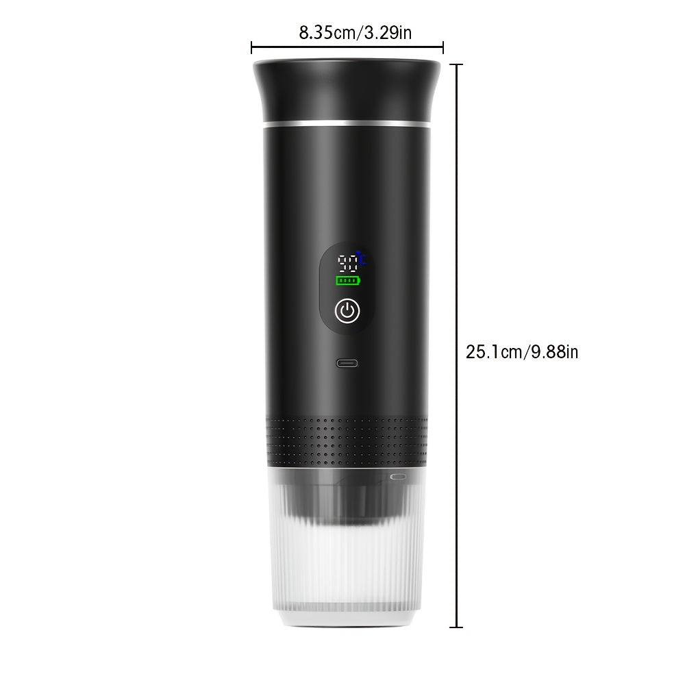 2025 Upgrade Portable Espresso Machine with Temperature & Battery Display, Type-C Charging, Auto Heating, Hot & Cold Brew, Compatible with Ground & Capsules, Ideal for RV, Hiking, Office