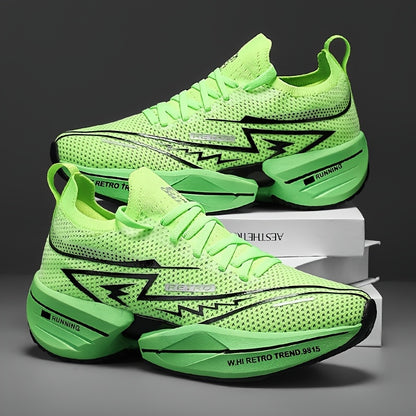 Ténis Slip-On para Homem - Calçado de Corrida Respirável com Estampado Geométrico e de Letras para Ginásio e Uso Casual