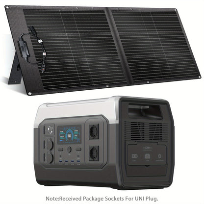 CTOLITY XP1000 Solar Generator 1024Wh LiFePO4 Portable Power Station - 1800W 2x AC Outlets, 100W Solar Panel, 1H Fast Charge, 3000+ Cycles for Camping, RV, Home Backup, Solar Power Bank Portable Charger