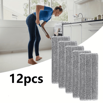 12pcs Heavy-Duty Mop Pads - Fast-Absorbing, Reusable Cleaning Pads for Hardwood, Tile, Linoleum Floors - Compatible with Flat Mops - Cost-Effective Cleaning Supplies (12pcs), Floor Maintenance, Highquality Microfiber, Busy Ho