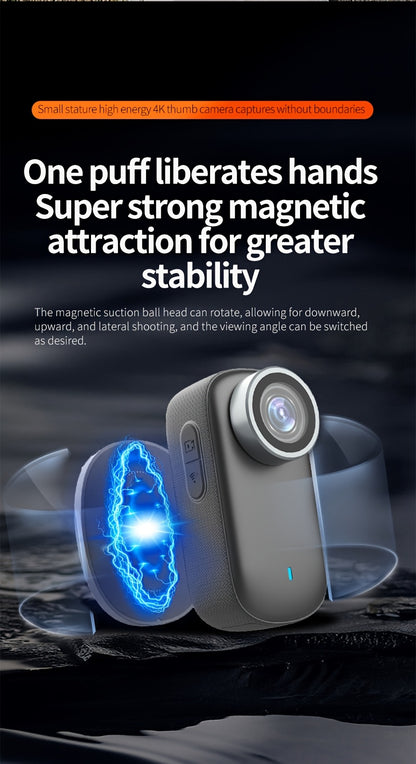 LEMNOI 4K Ultra HD Action Camera, Equipped with 360° Gimbal, Wi-Fi, 4K Video Recording, Long-Lasting Battery Life, Multiple Bicycle/Motorcycle/Helmet Mounts, Compact Design, Suitable for Outdoor And Urban Adventures, Adventu