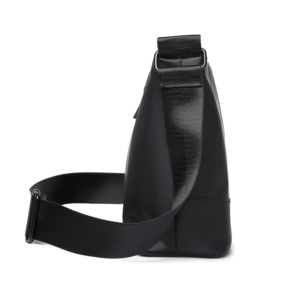 Men's Fashionable Small Crossbody Bag with Triple Compartment, Nylon, Zip Closure, Polyester Lined - Ideal for Daily Commute, Backpack, Capacity