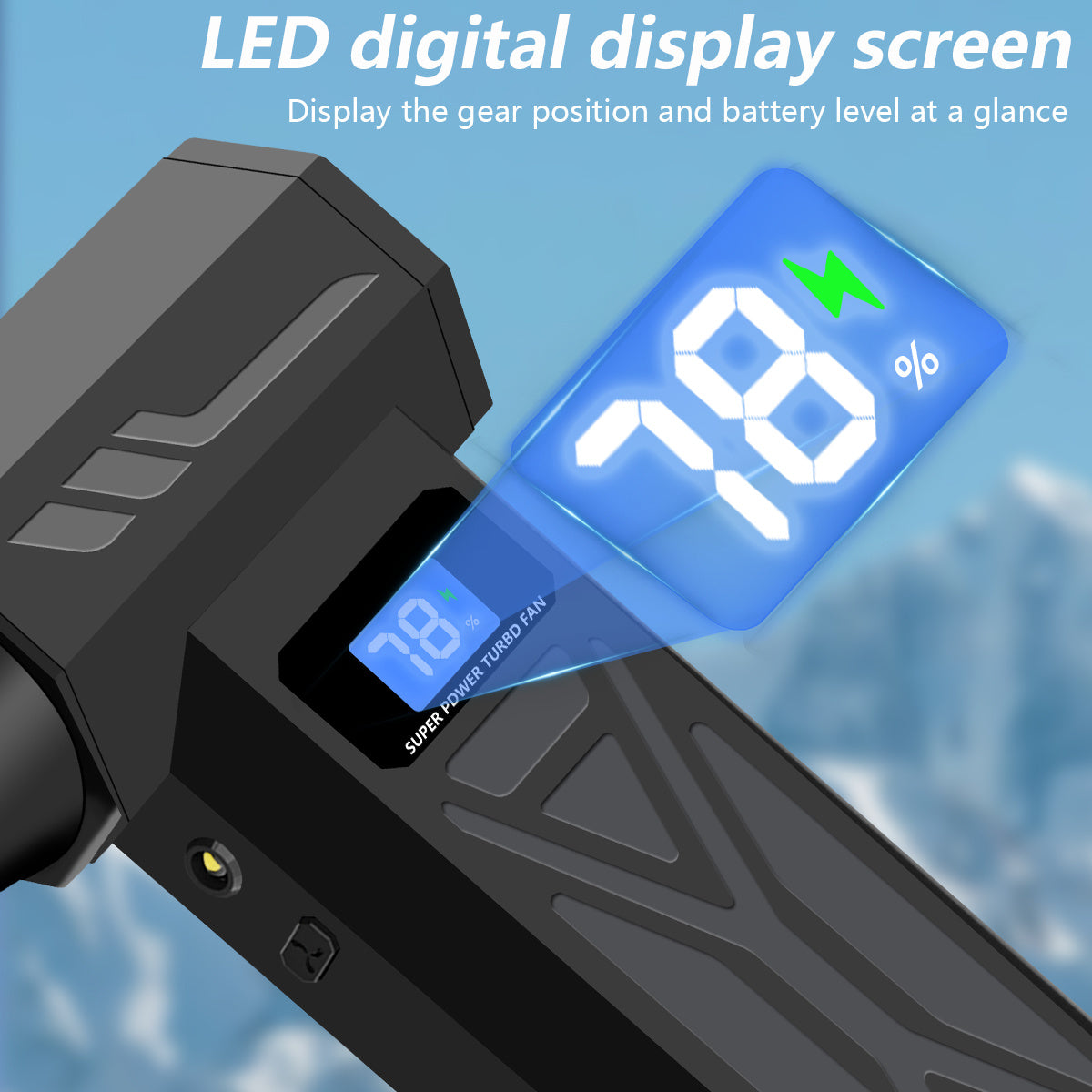 130000RPM Violent Turbofan, Intelligent Display Screen with 4-speed Adjustable, Including 5 Hair Dryers, 4000mAh High-capacity Battery, The Best Holiday Gift for Portable Air Blowers Suitable for Computers, Keyboards, Outdoor