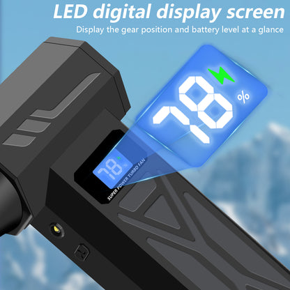 130000RPM Violent Turbofan, Intelligent Display Screen with 4-speed Adjustable, Including 5 Hair Dryers, 4000mAh High-capacity Battery, The Best Holiday Gift for Portable Air Blowers Suitable for Computers, Keyboards, Outdoor