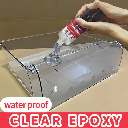 Doeyvose Clear Epoxy Adhesive Glue - Waterproof Strong Bonding, Transparent Waterproofing Sealant for Refrigerator Drawers, Doors, Floors, Walls, Roofs, Tiles - Heavy-Duty Epoxy Resin-like Formula (25ml/0.88oz) - Multi-Surfac