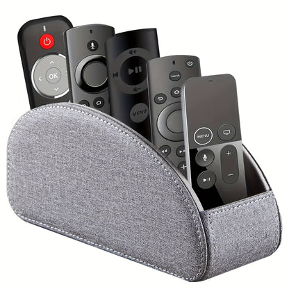 Remote Control Holder with 5 Compartments, PU Leather Multifunctional Desktop Storage Box/Remote Caddy/Pen Holder/Multi-Scene Practical Desk Organizer Shelf for Appliance Controllers, Stationery, Eyeglasses, Brushes, Office S