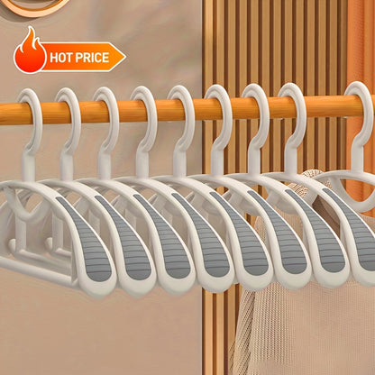 10 Non-marking Hangers - Non-deforming, Non-slip, No Shoulder Corners - Perfect for Drying and Storing Clothes in Your Closet