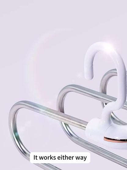 1pc Multi-layer Pants Hanger, Stainless Steel Rack, Save Space Storage And Organization For Wardrobe, Closet, Bedroom, Suitable For Pants, Jeans, Scarves