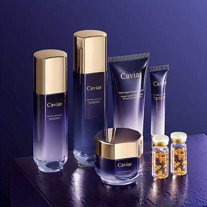 Bifida Yeast Caviar Facial Skin Care Set, Hydrating, Aging Resisting And Firming Skin Care Set, Deep Moisturizing, Fade Fine Lines And Wrinkles Gifts
