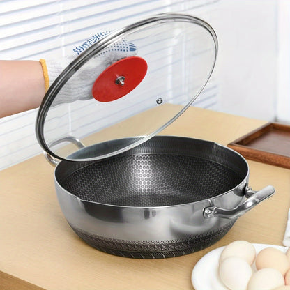 Frying pan, cooking pot, Soup Pot, hot pot, Fry Pan Tri- Ply Stainless Steel Multi-purpose pot with Lid