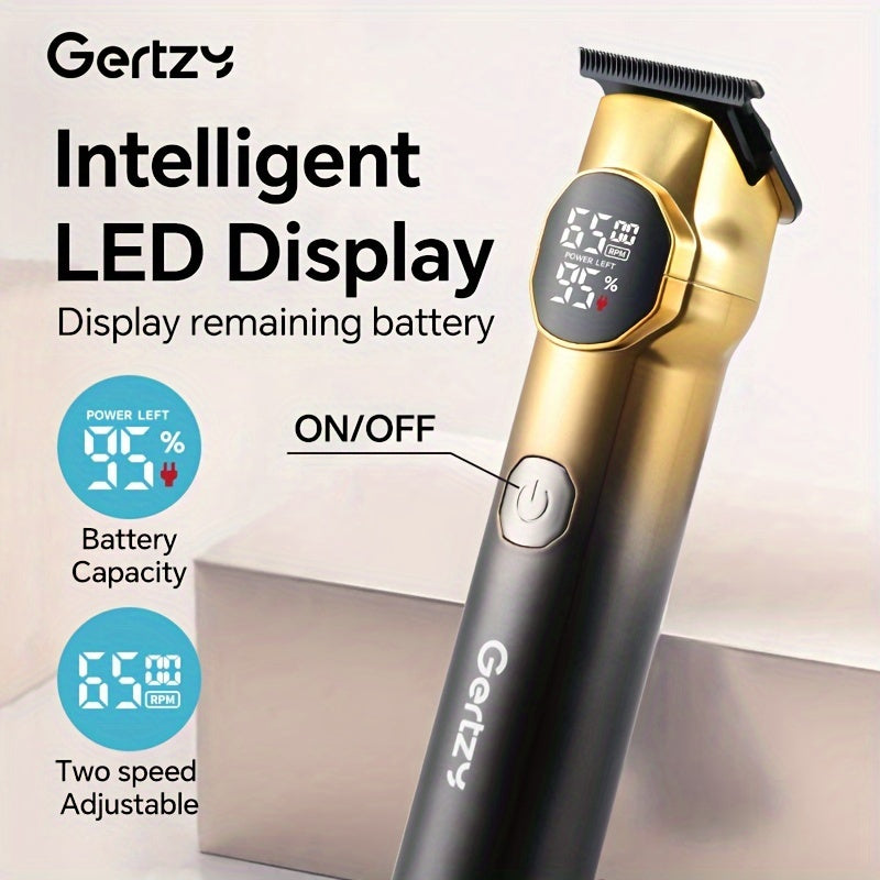GERTZY Professional Electric Hair Clipper - Durable Powder Metallurgy Blade, Rechargeable Battery, USB Charging, 3 Speeds, 3.5mm Thin, Ideal for Men'S Salon-Quality Haircut, Perfect Father'S Day Gift, Hair Cutting Tool | Slee