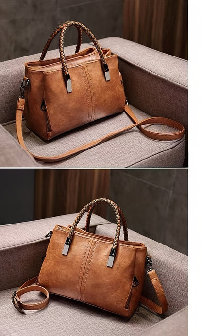 Big Bag 2025 Four Seasons Versatile Handbag Fashion Office Bag Texture Soft Boston Single Shoulder Crossover Large Capacity Women's Bag