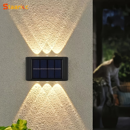 Staaricc 6/ 4/ 2pcs Solar Wall Light, Outdoor 6 LED Deck Lights, Wall Light, For Courtyard, Street, Fence, Garage, Garden Perfect Decoration