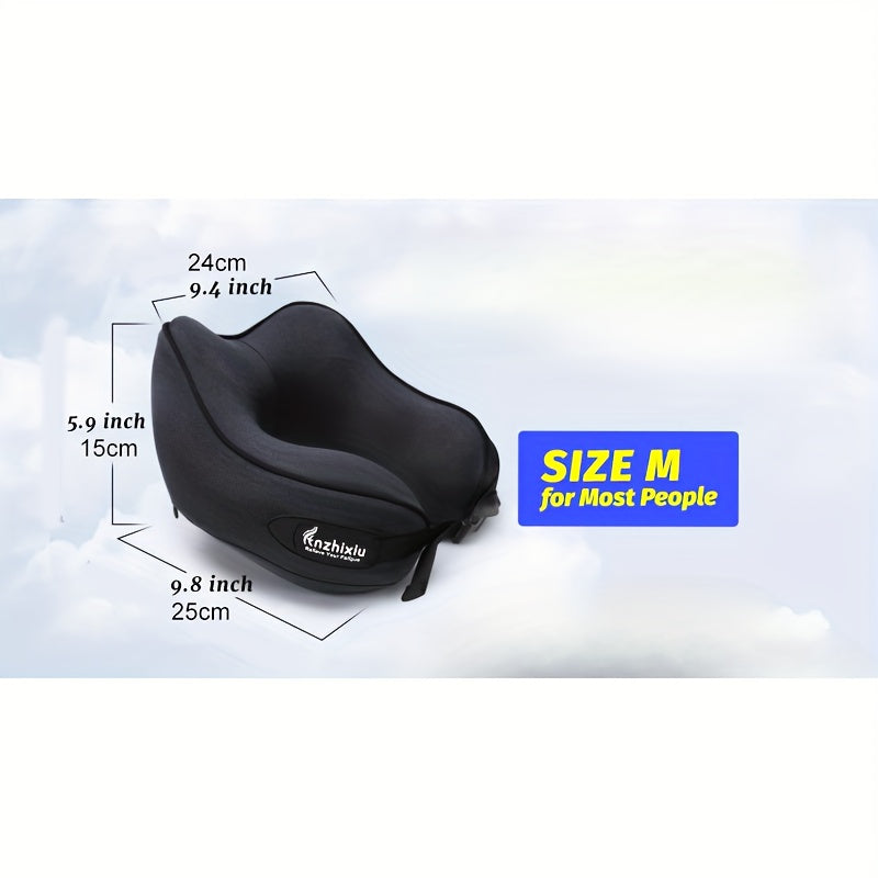 Travel Pillow- Neck Pillow Airplane, Size L for People Over 190, Unique Neck and Head Back Support Travel Pillow for Traveling Sleeping Airplanes, Filling, Black