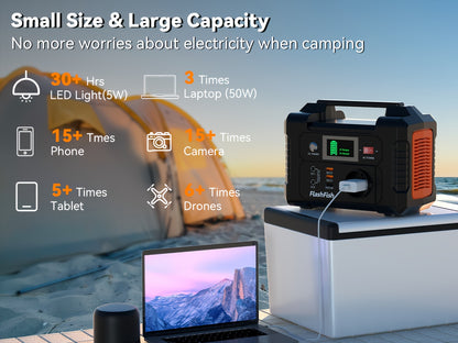 200W Portable Power Station 60W Foldable Solar Panel, 151Wh Digital Display Solar Generator, with BMS Smart Battery | High-Density Lithium Battery | Sine AC Power, Home Backup | Outdoor Travel Essential Set, Portable Generato