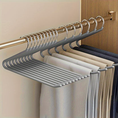 10pcs Space-saving Goose Z-shaped Pants Hanger Durable Metal Material Multi-functional Pant Storage Household Supplies, Clothing Store Pants Display Clothes Rack