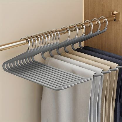 10pcs Space-saving Goose Z-shaped Pants Hanger Durable Metal Material Multi-functional Pant Storage Household Supplies, Clothing Store Pants Display Clothes Rack