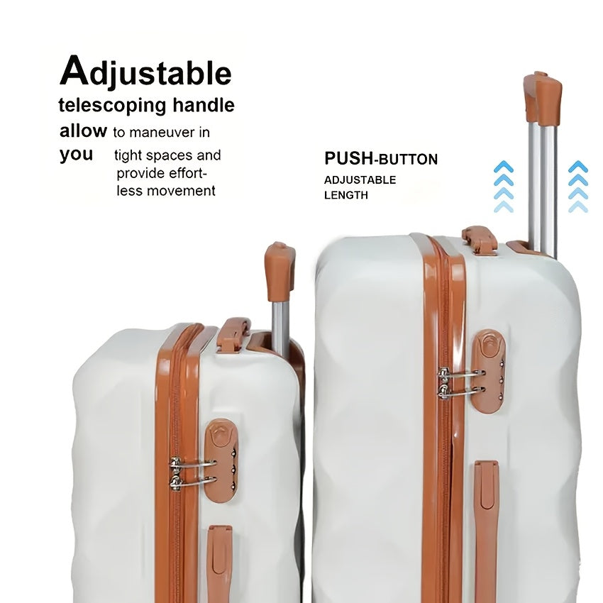 Conjunto de 4 malas de viagem de 20+24 polegadas, malas rígidas em ABS com rodas giratórias, conjunto de malas de viagem leves para senhora e homem com cadeado, inclui (20+24) + bolsa de ginástica de viagem, conjunto de malas, mala de viagem, malas