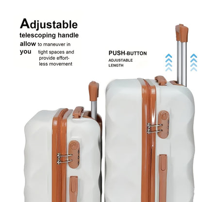 Conjunto de 4 malas de viagem de 20+24 polegadas, malas rígidas em ABS com rodas giratórias, conjunto de malas de viagem leves para senhora e homem com cadeado, inclui (20+24) + bolsa de ginástica de viagem, conjunto de malas, mala de viagem, malas