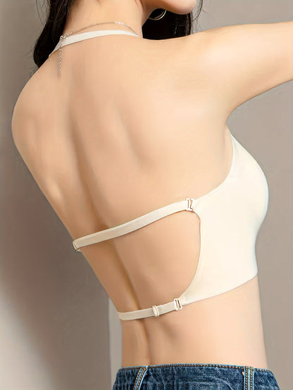 2pcs Seamless U-Backless Sports Bra Set, Breathable Comfortable Crop Top With Adjustable Straps For Yoga And Fitness