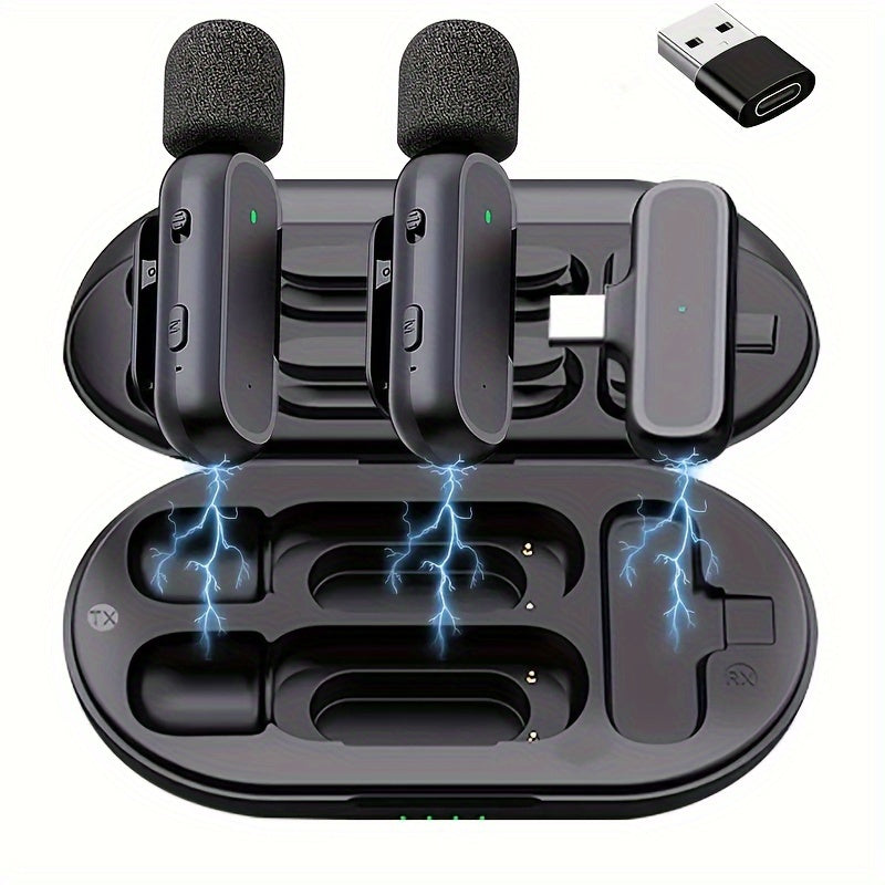 Kit 2 Microfones Sem Fios Profissionais com Estojo