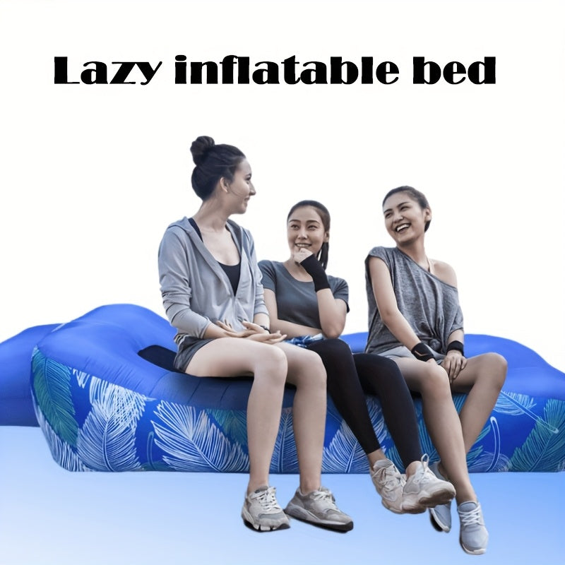 1pc Versatile Inflatable Lounger - Portable Air Sofa for Camping & Outdoor Adventures, Durable Polyester, Water & Land Use, Ideal for Festivals, Travel, and Family Events, Festival Air Mattress | Versatile Inflatable Sofa | E