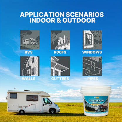 1kg RV Transparent Waterproof Sealant - Quick-Dry, Flexible & Breathable Sealant for RV Roof, Windows, Walls, Tiles - Durable Weatherproof Protection, RV Roof Sealant, Roof Sealing, Modern Aesthetic, Flexible Sealant