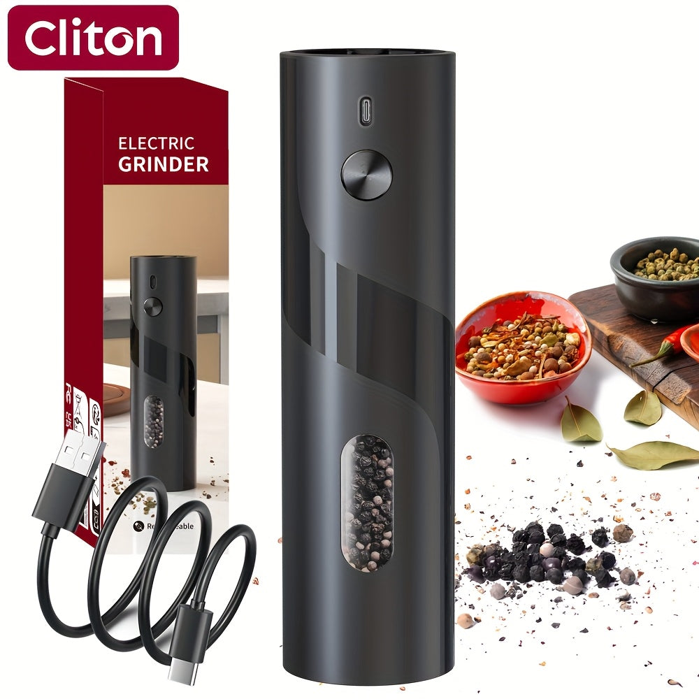 1pc/2pcs - CLITON Rechargeable Salt And Pepper Grinder Set, Salt And Pepper Grinder Electric 2pcs, Rechargeable Salt And Pepper Shakers Set, Electric Salt And Pepper Container, USB Rechargeable with LED Light, Multiple Style