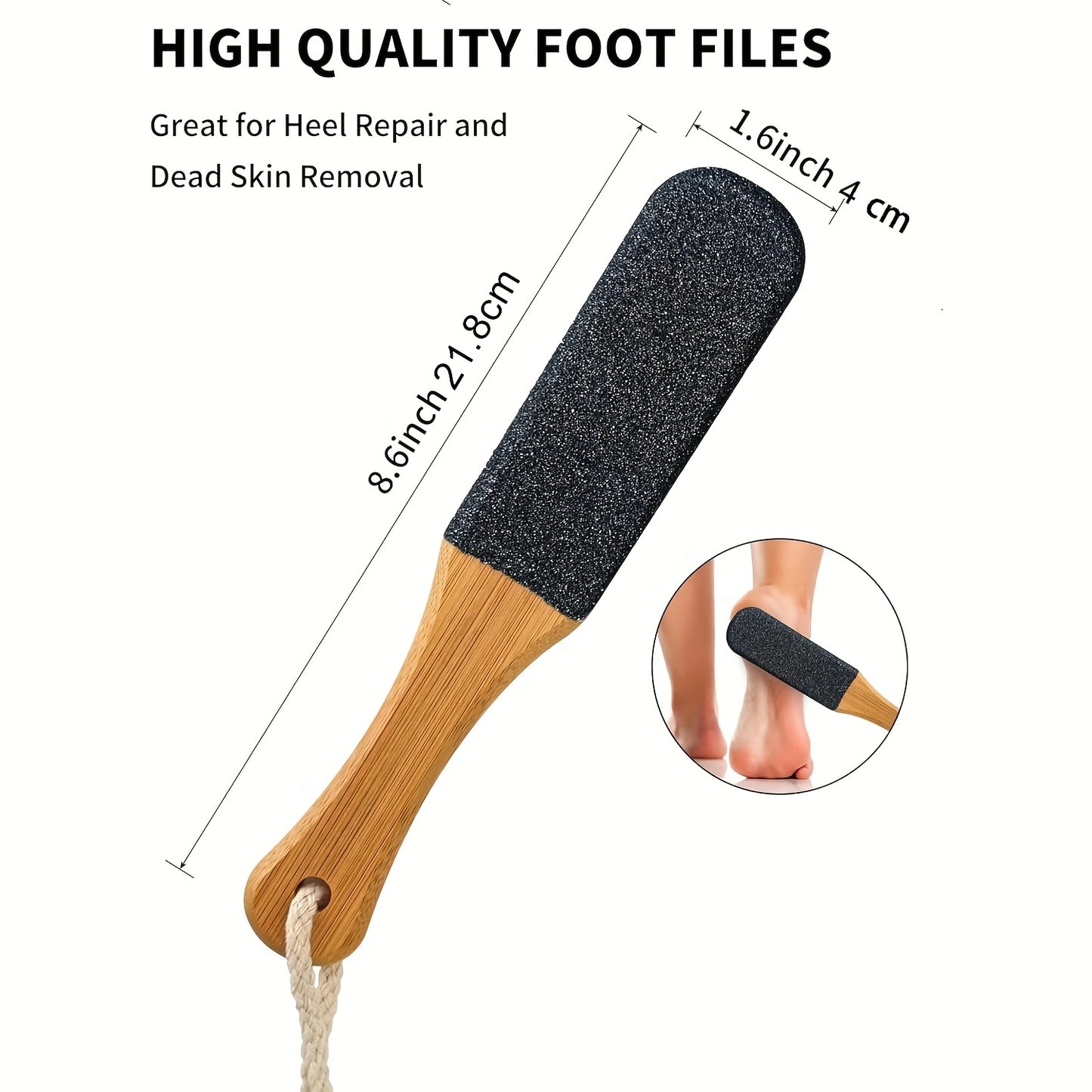2pcs Heavy Duty Foot Callus Remover - Extra Coarse and Extra Fine Foot File Pedicure Tool, Travel Portable Foot Care, Salon Grade Home Pedicure Set, Ergonomic Handle